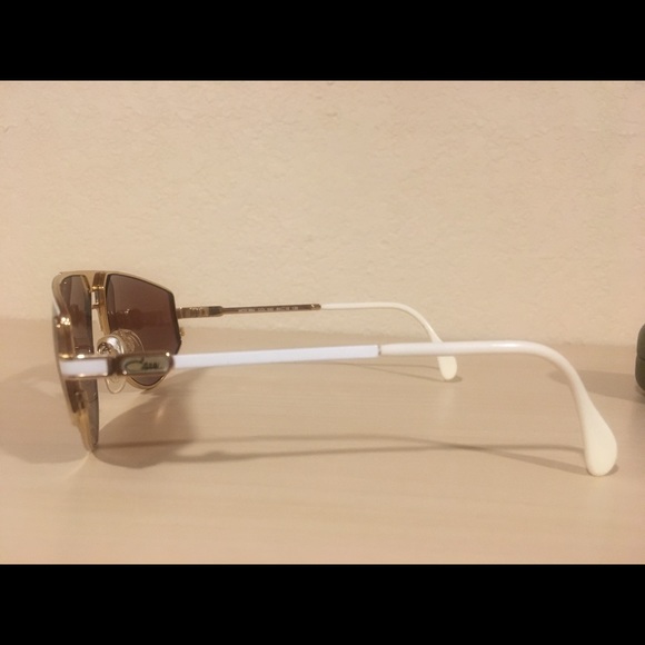 True vintage Cazal sunglasses White and gold tone - Picture 8 of 11